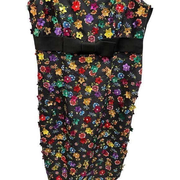 Moschino Couture Rainbow Floral Applique Dress Sz IT 44 US 10 NWT - Picture 5 of 14